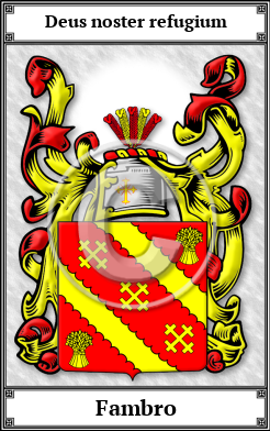 Fambro Family Crest Download (JPG) Book Plated - 600 DPI