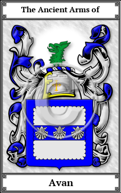 Avan Family Crest Download (JPG) Book Plated - 600 DPI