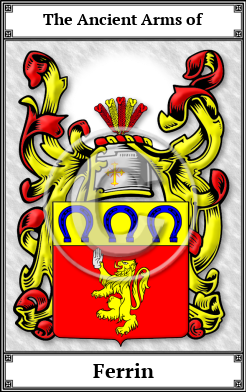 Ferrin Family Crest Download (JPG) Book Plated - 600 DPI