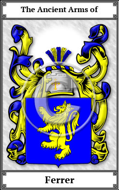 Ferrer Family Crest Download (JPG)  Book Plated - 150 DPI