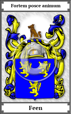 Feen Family Crest Download (JPG) Book Plated - 600 DPI