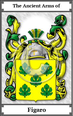 Figaro Family Crest Download (JPG)  Book Plated - 150 DPI