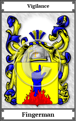 Fingerman Family Crest Download (JPG) Book Plated - 600 DPI