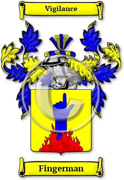 Fingerman Family Crest Download (JPG) Legacy Series - 600 DPI