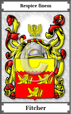 Fitcher Family Crest Download (JPG)  Book Plated - 150 DPI