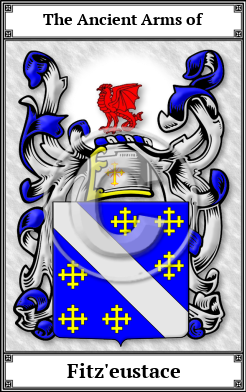 Fitz'eustace Family Crest Download (JPG)  Book Plated - 150 DPI