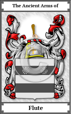 Flute Family Crest Download (JPG) Book Plated - 600 DPI