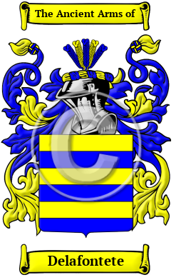Delafontete Family Crest/Coat of Arms