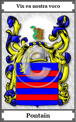 Pontain Family Crest Download (JPG)  Book Plated - 150 DPI