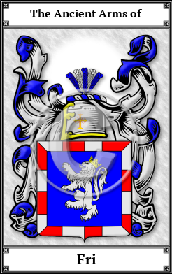 Fri Family Crest Download (JPG)  Book Plated - 150 DPI