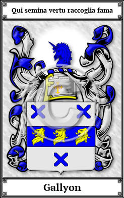 Gallyon Family Crest Download (JPG) Book Plated - 600 DPI