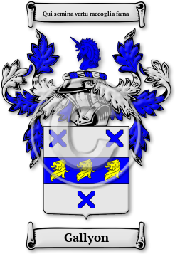 Gallyon Family Crest Download (JPG) Legacy Series - 600 DPI