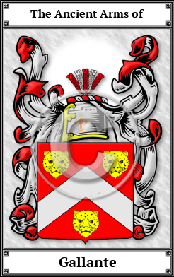 Gallante Family Crest Download (JPG)  Book Plated - 150 DPI