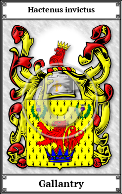 Gallantry Family Crest Download (JPG)  Book Plated - 150 DPI