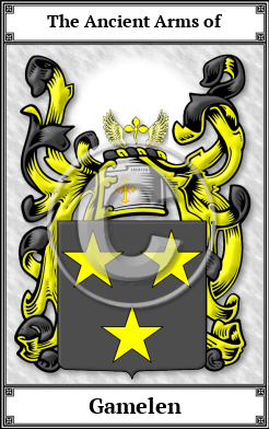 Gamelen Family Crest Download (JPG)  Book Plated - 150 DPI
