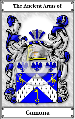 Gamona Family Crest Download (JPG) Book Plated - 600 DPI