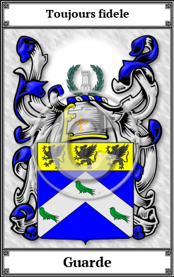 Guarde Family Crest Download (JPG)  Book Plated - 150 DPI