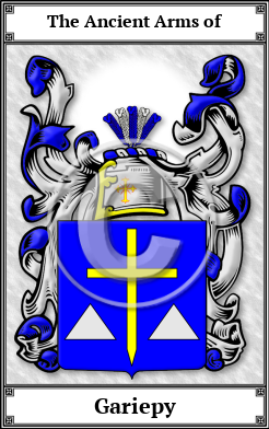 Gariepy Family Crest Download (JPG) Book Plated - 600 DPI
