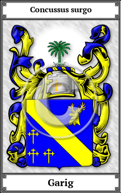 Garig Family Crest Download (JPG)  Book Plated - 150 DPI