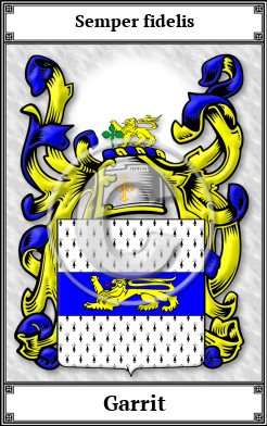 Garrit Family Crest Download (JPG)  Book Plated - 150 DPI