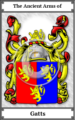 Gatts Family Crest Download (JPG)  Book Plated - 150 DPI