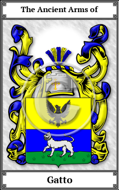 Gatto Family Crest Download (JPG)  Book Plated - 150 DPI