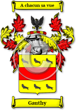Gauthy Family Crest Download (jpg) Legacy Series - 150 DPI