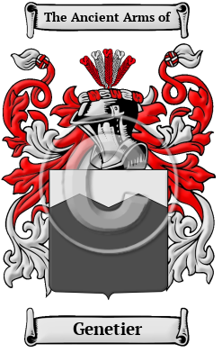 Genetier Family Crest/Coat of Arms