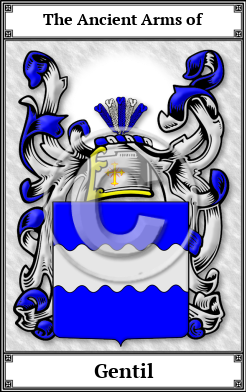 Gentil Family Crest Download (JPG) Book Plated - 600 DPI