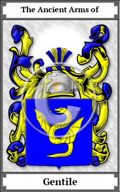 Gentile Family Crest Download (JPG)  Book Plated - 150 DPI