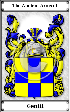 Gentil Family Crest Download (JPG)  Book Plated - 150 DPI