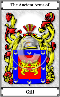 Gill Family Crest Download (JPG)  Book Plated - 150 DPI
