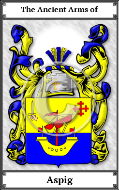 Aspig Family Crest Download (JPG) Book Plated - 600 DPI