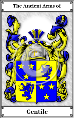 Gentile Family Crest Download (JPG)  Book Plated - 150 DPI