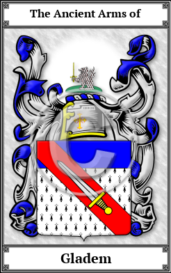 Gladem Family Crest Download (JPG)  Book Plated - 150 DPI