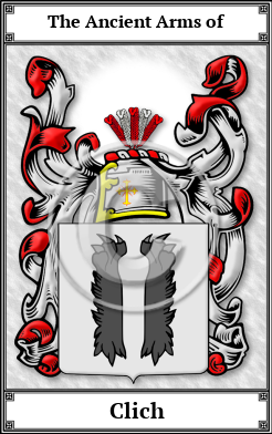 Clich Family Crest Download (JPG)  Book Plated - 150 DPI
