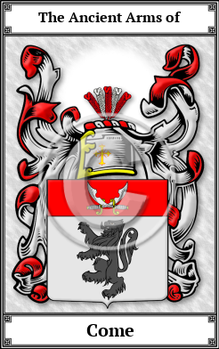 Come Family Crest Download (JPG)  Book Plated - 150 DPI