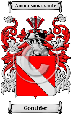 Gonthier Family Crest/Coat of Arms