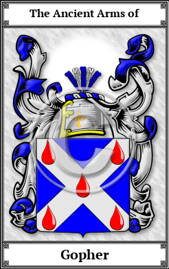 Gopher Family Crest Download (JPG)  Book Plated - 150 DPI