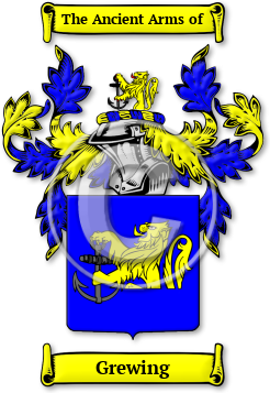 Grewing Family Crest Download (jpg) Legacy Series - 150 DPI