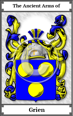 Grien Family Crest Download (JPG)  Book Plated - 150 DPI