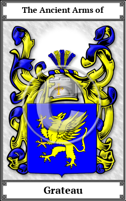 Grateau Family Crest Download (JPG)  Book Plated - 150 DPI
