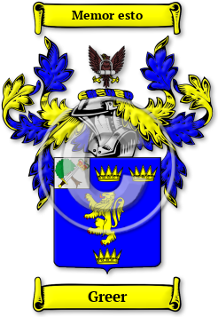 Greer Family Crest Download (JPG) Legacy Series - 600 DPI