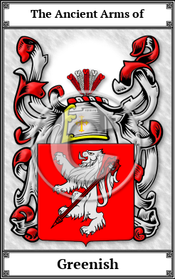 Greenish Family Crest Download (JPG)  Book Plated - 150 DPI