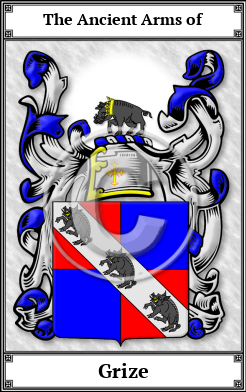 Grize Family Crest Download (JPG)  Book Plated - 150 DPI