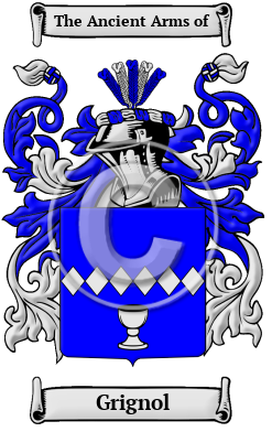 Grignol Family Crest/Coat of Arms
