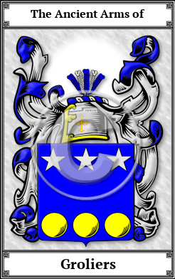 Groliers Family Crest Download (JPG)  Book Plated - 150 DPI