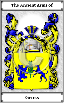 Gross Family Crest Download (JPG)  Book Plated - 150 DPI
