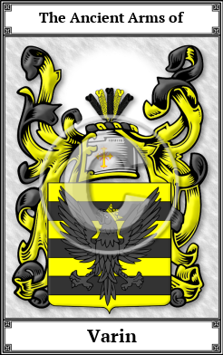 Varin Family Crest Download (JPG)  Book Plated - 150 DPI