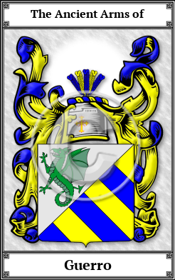 Guerro Family Crest Download (JPG)  Book Plated - 150 DPI